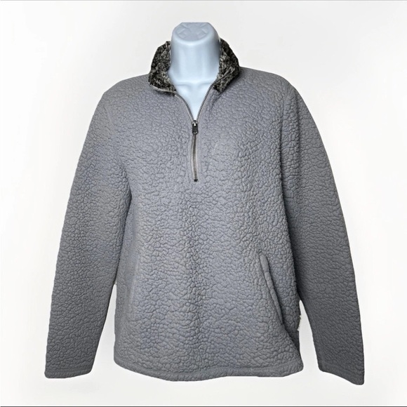 Abercrombie & Fitch Gray Crew Neck Sweater Women’s Half Zip Sherpa Pullover - Picture 1 of 9